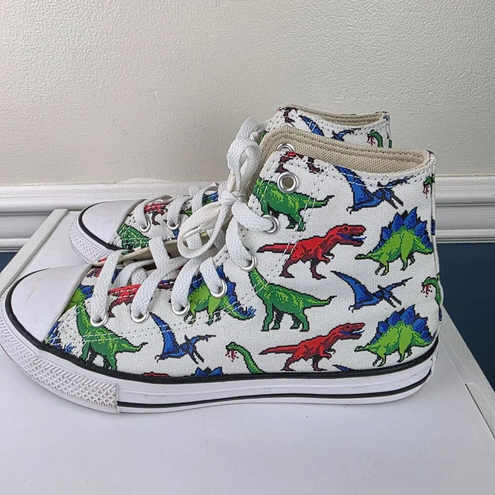 Converse All Star Chuck Taylor Youth Dinosaur Size 3 Sneakers